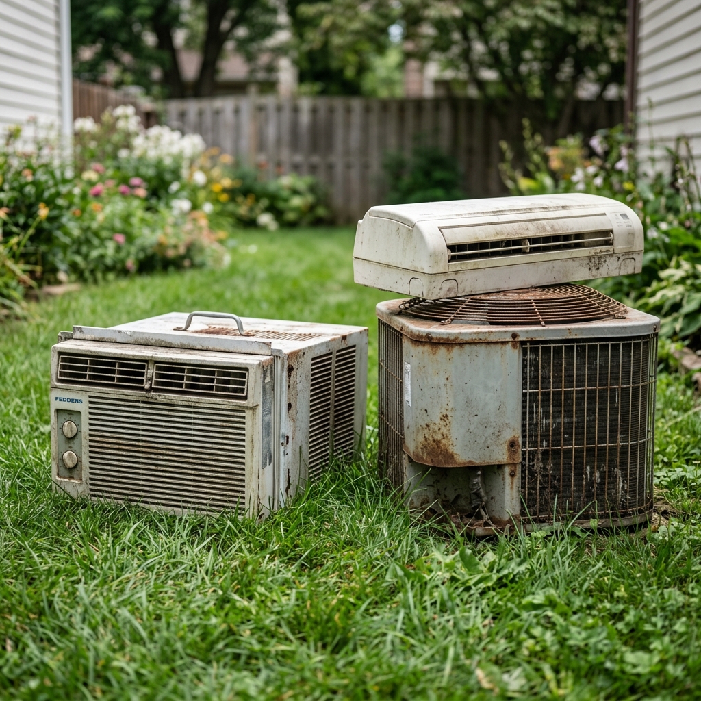 cashmyscrap Split and Window AC illustration